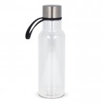 Gourde en RPET transparente avec anse de transport caoutchouc 600ml couleur noir