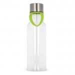 Gourde en RPET transparente avec anse de transport caoutchouc 600ml couleur vert lime quatrière vue