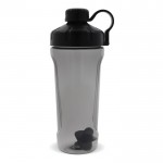 Shaker pour la salle de sport en plastique avec bouchon noir 900ml couleur noir