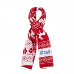 Écharpe en polyester acrylique avec design Noël rouge/blanc vue principale