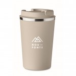 Mug isotherme personnalisé en inox couleur beige vue principale