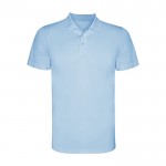 Polo technique en tricot piqué polyester pour homme 150 g/m² Roly couleur bleu ciel