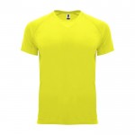 T-shirt technique 100% polyester pour homme 135 g/m² Roly couleur jaune fluorescent