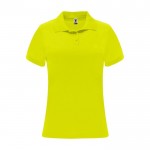 Polo technique en tricot piqué polyester 150 g/m² pour femme Roly couleur jaune fluorescent