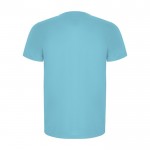 T-shirt technique en 50% polyester recyclé pour homme 135 g/m² Roly couleur turquoise deuxième vue arrière