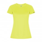 T-shirt technique en 50% polyester recyclé pour femme 135 g/m² Roly couleur jaune fluorescent