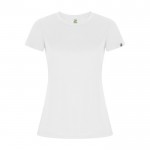 T-shirt technique en 50% polyester recyclé pour femme 135 g/m² Roly couleur blanc