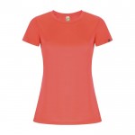 T-shirt technique en 50% polyester recyclé pour femme 135 g/m² Roly couleur corail