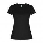 T-shirt technique en 50% polyester recyclé pour femme 135 g/m² Roly couleur noir