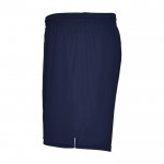 Short de sport 100% polyester unisexe 140 g/m² Roly couleur bleu marine vue latérale