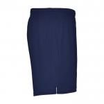 Short de sport 100% polyester unisexe 140 g/m² Roly couleur bleu marine deuxième vue latérale