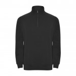 Sweat-shirt en coton et polyester avec fermeture éclair 280 g/m² Roly couleur noir