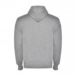 Sweat-shirt en coton et polyester unisexe avec capuche 280 g/m² Roly couleur gris clair chiné deuxième vue arrière