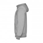 Sweat-shirt en coton et polyester unisexe avec capuche 280 g/m² Roly couleur gris clair chiné vue latérale