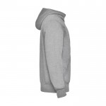 Sweat-shirt en coton et polyester unisexe avec capuche 280 g/m² Roly couleur gris clair chiné deuxième vue latérale