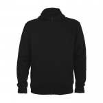 Sweat-shirt en coton et polyester unisexe avec capuche 280 g/m² Roly couleur noir