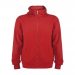 Sweat-shirt en coton et polyester unisexe avec capuche 280 g/m² Roly couleur rouge