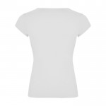 T-shirt en coton pour femme avec col en V 200 g/m² Roly couleur blanc deuxième vue arrière