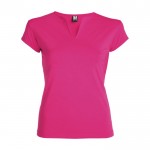 T-shirt en coton pour femme avec col en V 200 g/m² Roly couleur fuchsia