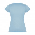 T-shirt en 100% coton en tricot pour femme 155 g/m² Roly couleur bleu ciel deuxième vue arrière