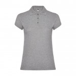 Polo en tricot piqué 100% coton pour femme 200 g/m² Roly couleur gris clair chiné