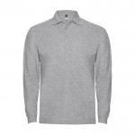 Polo pour homme en 100% coton en tricot piqué 220 g/m² Roly couleur gris clair chiné