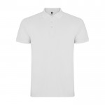 Polo homme en coton tricot piqué à manches courtes 200 g/m² Roly couleur blanc