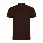 Polo homme en coton tricot piqué à manches courtes 200 g/m² Roly couleur marron foncé