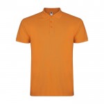 Polo homme en coton tricot piqué à manches courtes 200 g/m² Roly couleur orange