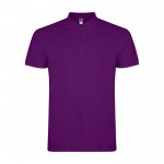 Polo homme en coton tricot piqué à manches courtes 200 g/m² Roly couleur mauve