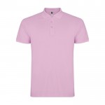 Polo homme en coton tricot piqué à manches courtes 200 g/m² Roly couleur rose clair 