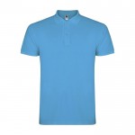 Polo homme en coton tricot piqué à manches courtes 200 g/m² Roly couleur turquoise