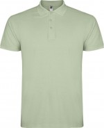 Polo homme en coton tricot piqué à manches courtes 200 g/m² Roly couleur vert doux