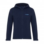 Veste softshell pour femme, casual fit, 300 g/m², Iqoniq couleur bleu marine vue avec logo