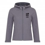 Veste softshell pour femme, casual fit, 300 g/m², Iqoniq couleur gris chiné avec zone d'impression