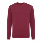 Sweat col rond en coton écologique 340 g/m2 Iqoniq Zion couleur bordeaux