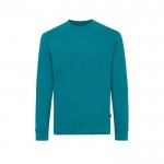 Sweat col rond en coton écologique 340 g/m2 Iqoniq Zion couleur turquoise