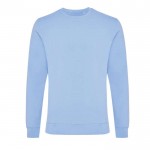 Sweat col rond en coton écologique 340 g/m2 Iqoniq Zion couleur bleu pastel