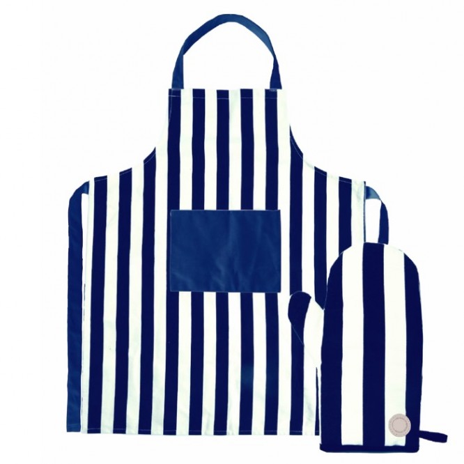 Ensemble de tablier et gant de barbecue avec design à rayures Segaform