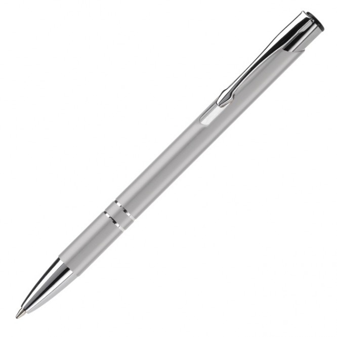 Stylo en aluminium avec mécanisme à bouton-poussoir encre bleue