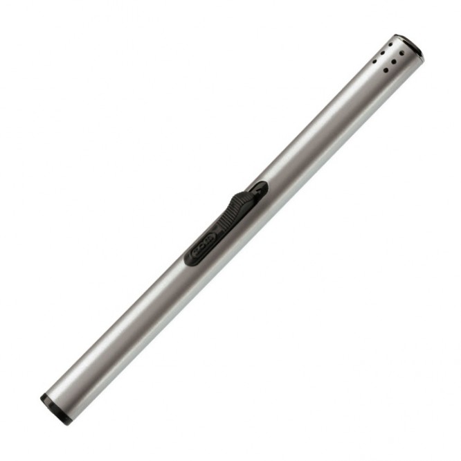 Long briquet en aluminium avec bouton sur le côté