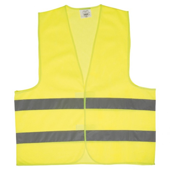 Gilet de sécurité jaune avec 2 bandes réfléchissantes pour adulte