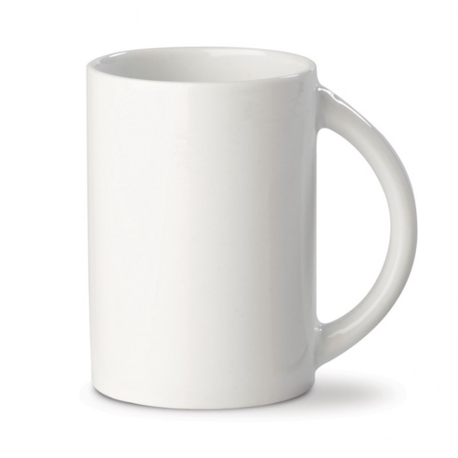 Tasse blanche en porcelaine avec poignée en demi-cercle de 300ml