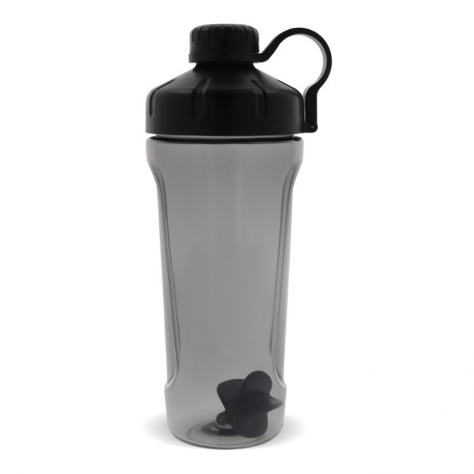 Shaker pour la salle de sport en plastique avec bouchon noir 900ml