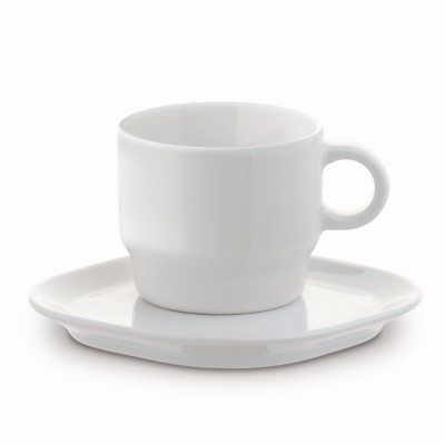 Tasse à café empilable à soucoupe rectangulaire fabriquée en UE 180ml