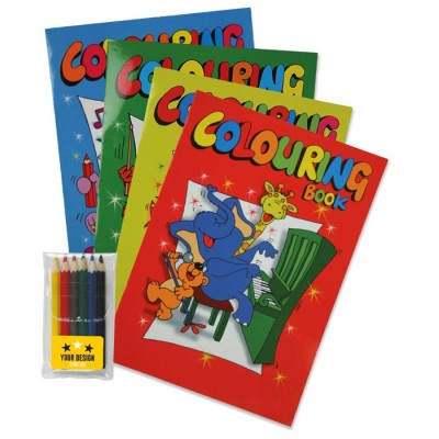 Set de livre à colorier de 8 pages avec 6 crayons de couleur