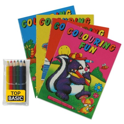 Kit de coloriage avec livre de 16 pages et 6 crayons de couleur A6