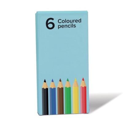 6 crayons de couleur dans boîte en carton personnalisable