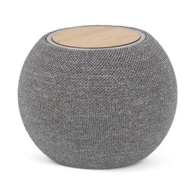 Enceinte et chargeur portable rond et compact en RPET et bambou