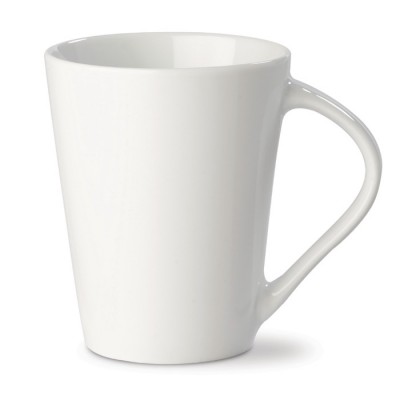 Tasse en porcelaine blanche avec poignée triangulaire de 270ml